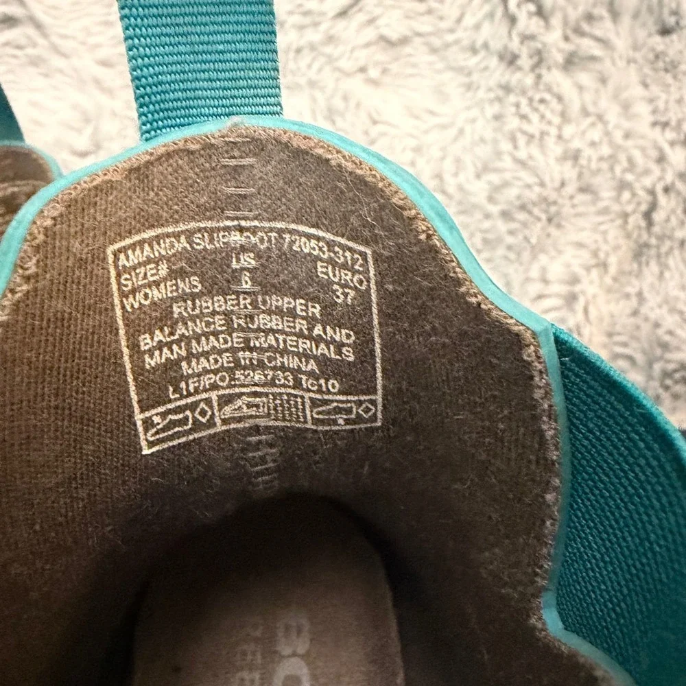Bogs Amanda Slip On Rain Boots Teal Blue Waterproof Chelsea‎ Rubber Size 6